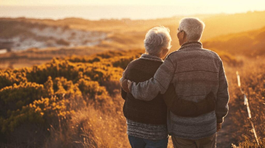 Old Couple watching Sunset