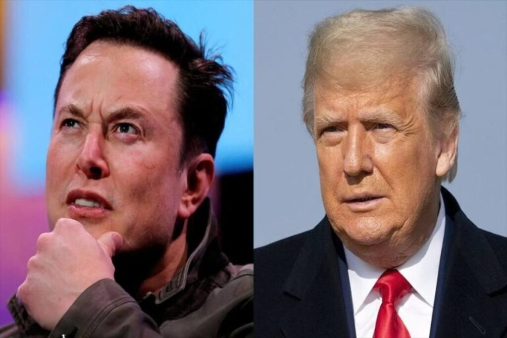 A collage of Donald Trump and Elon Musk