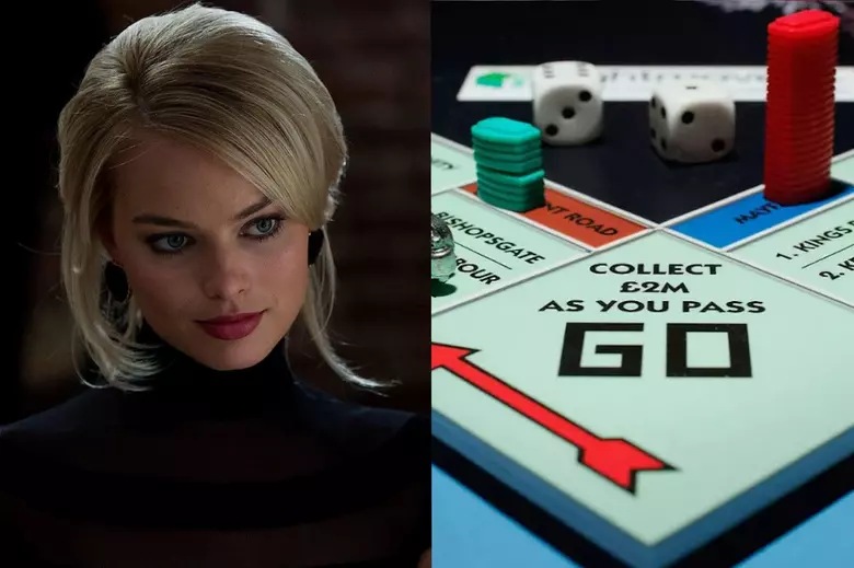 Margot Robbie and a Monopoly Board