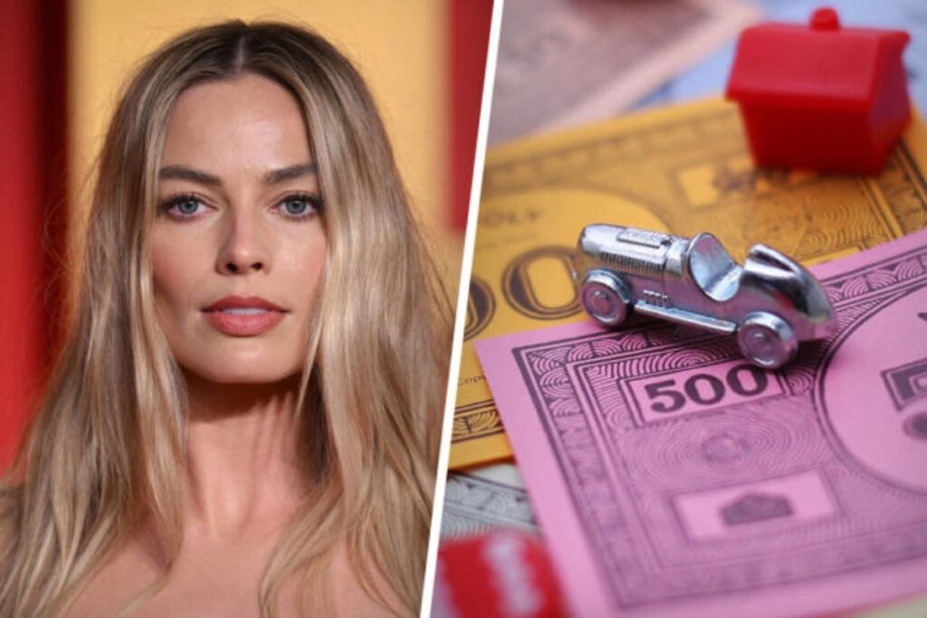 Margot Robbie and a Monopoly car
