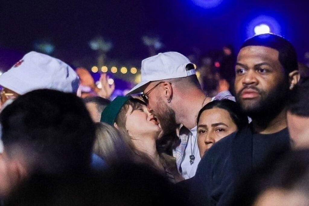 Taylor Swift and Travis Kelce Kissing at Coachella