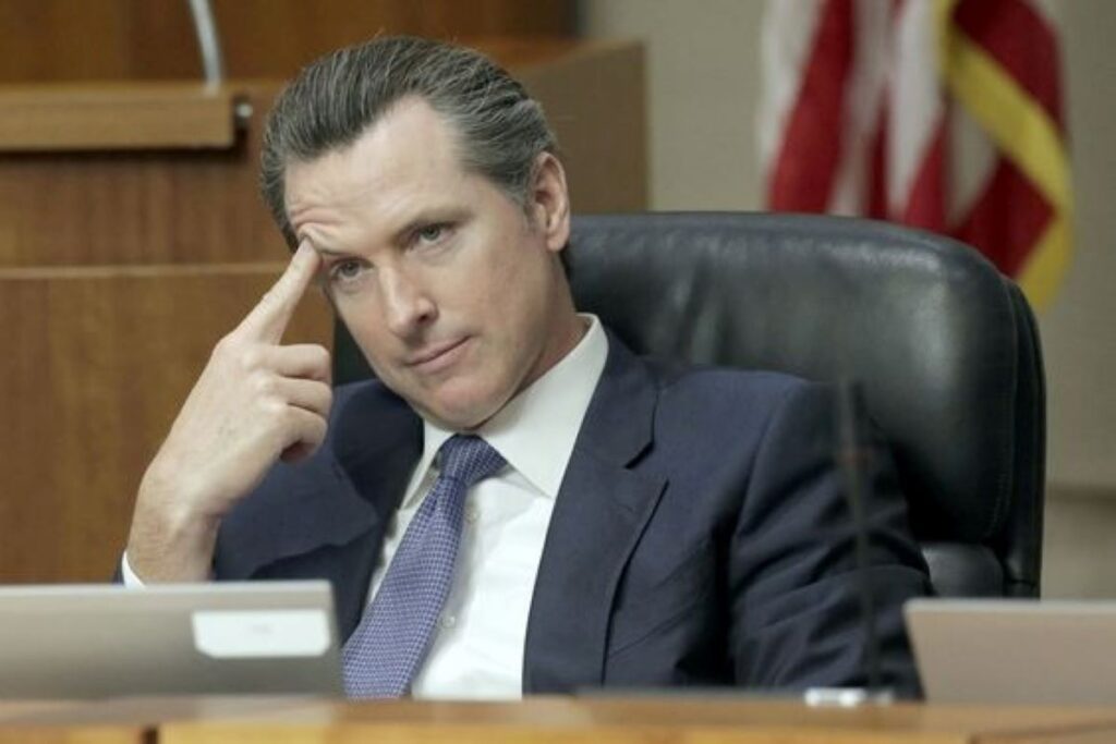 Gavin Newsom lost in thought