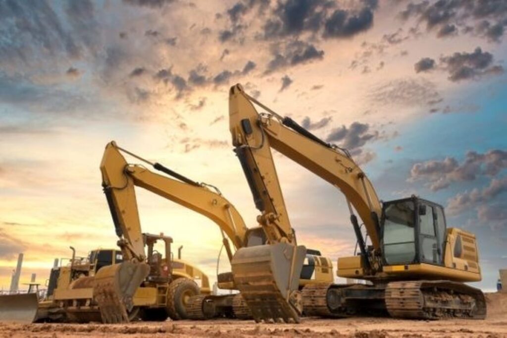 Bulldozers at a work site