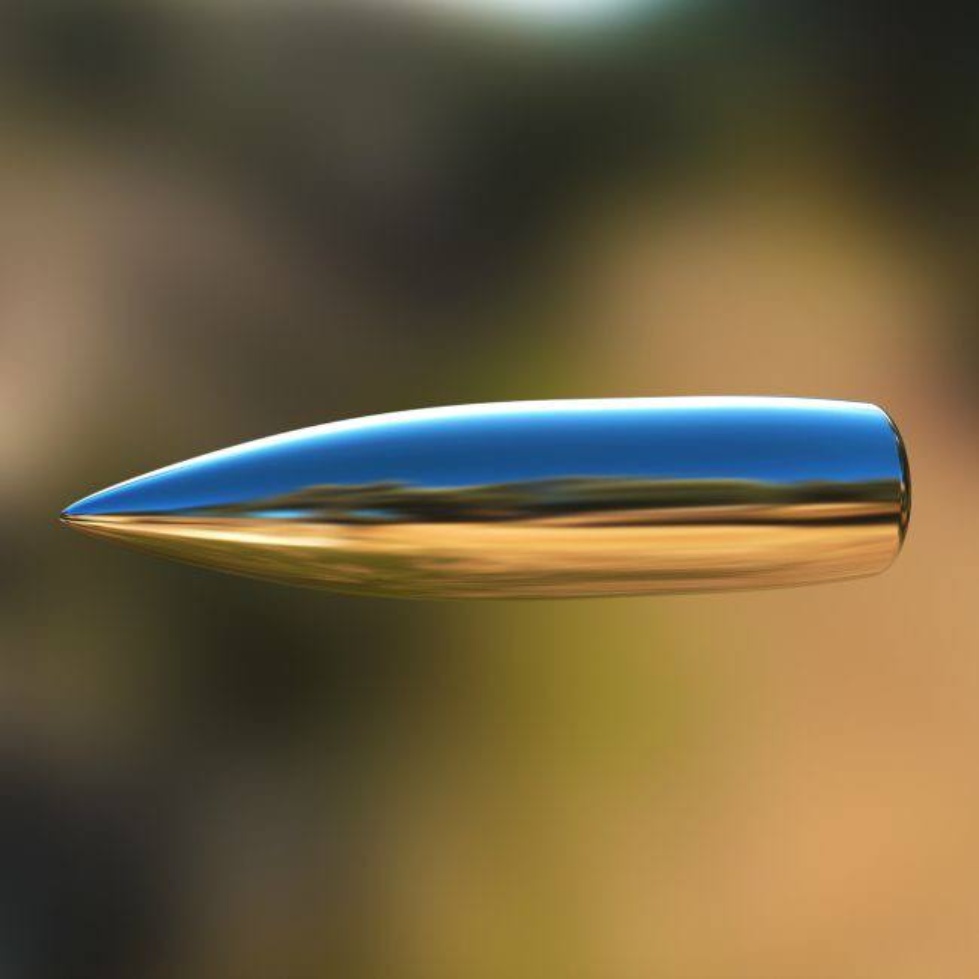 A picture of a rifle bullet