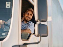A picture representation of a truck driver