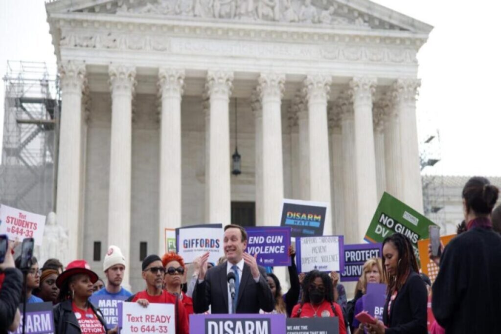 Protesters in front of the Supreme Court