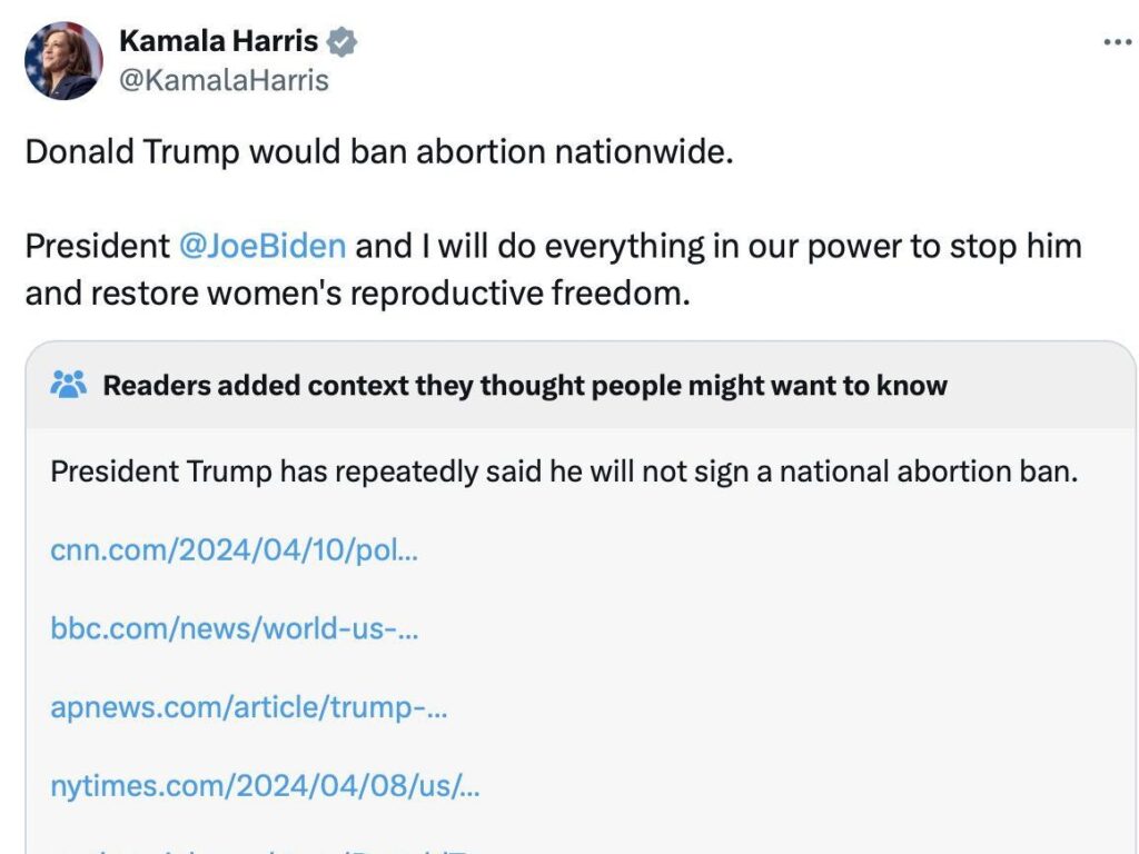 Kamala Harris' post