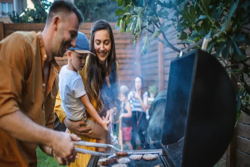 Couple making BBQ