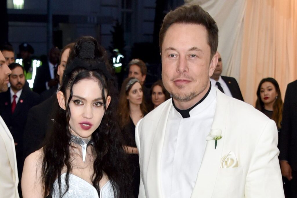 A picture of Grimes and Elon Musk.