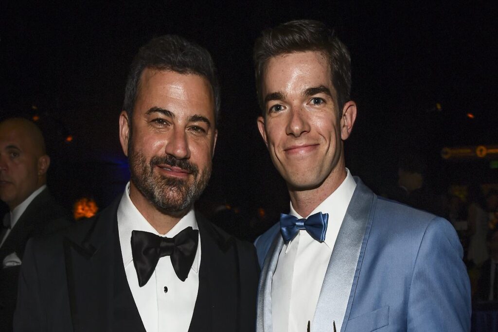 A picture of Jimmy Kimmel and John Mulaney.