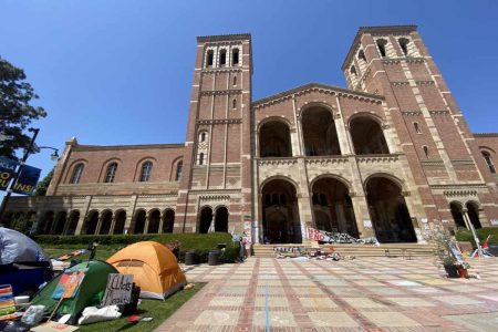 A picture of an UCLA encampment