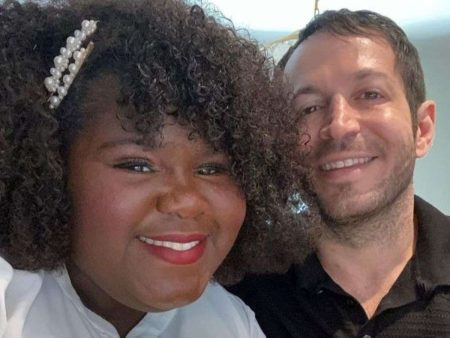 A selfie of Gabourey Sidibe and Brandon Frankel