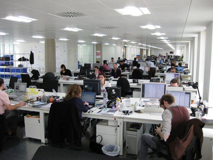 A picture of employees at work