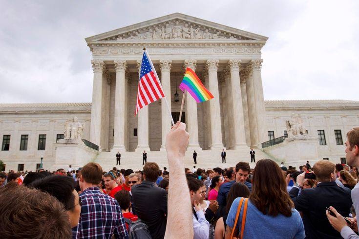 A picture of LGBTQ community at the court