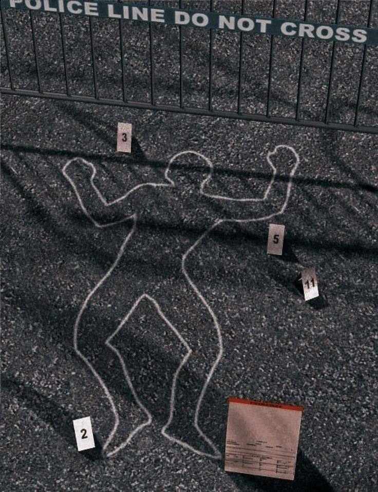 A picture representation of an homicide scene