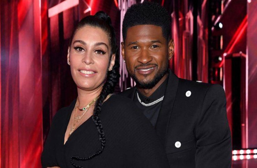 A picture of Usher and his wife