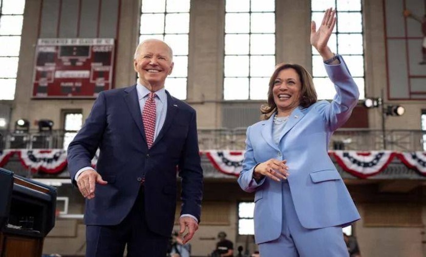 A picture of Joe Biden and Kamala Harris