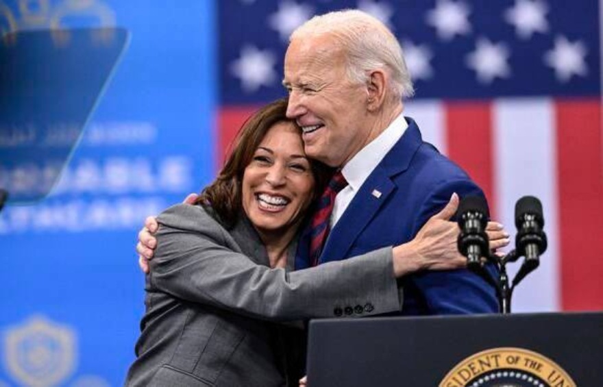 A picture of Joe Biden and Kamala Harris