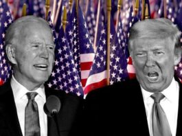 A picture of Donald Trump and Joe Biden