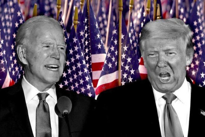 A picture of Donald Trump and Joe Biden