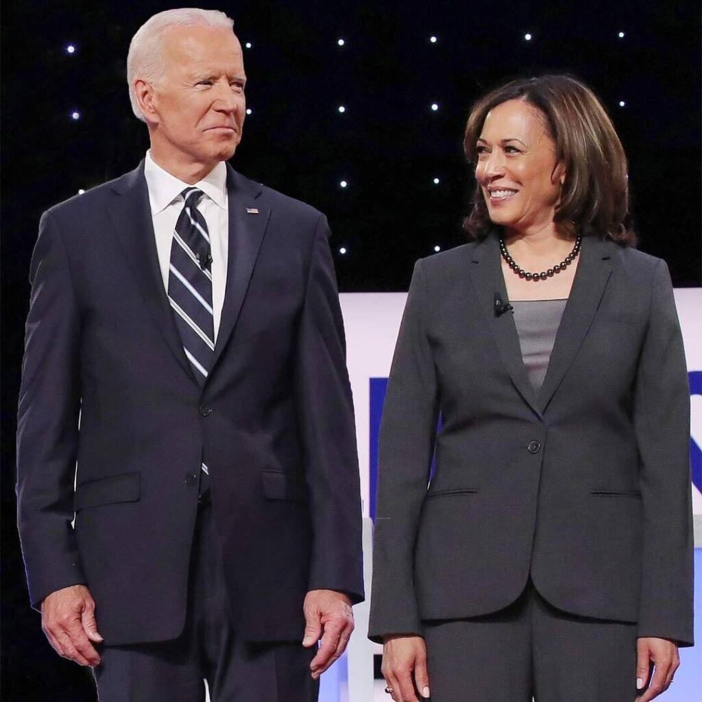 A picture of Kamala Harris and Joe Biden