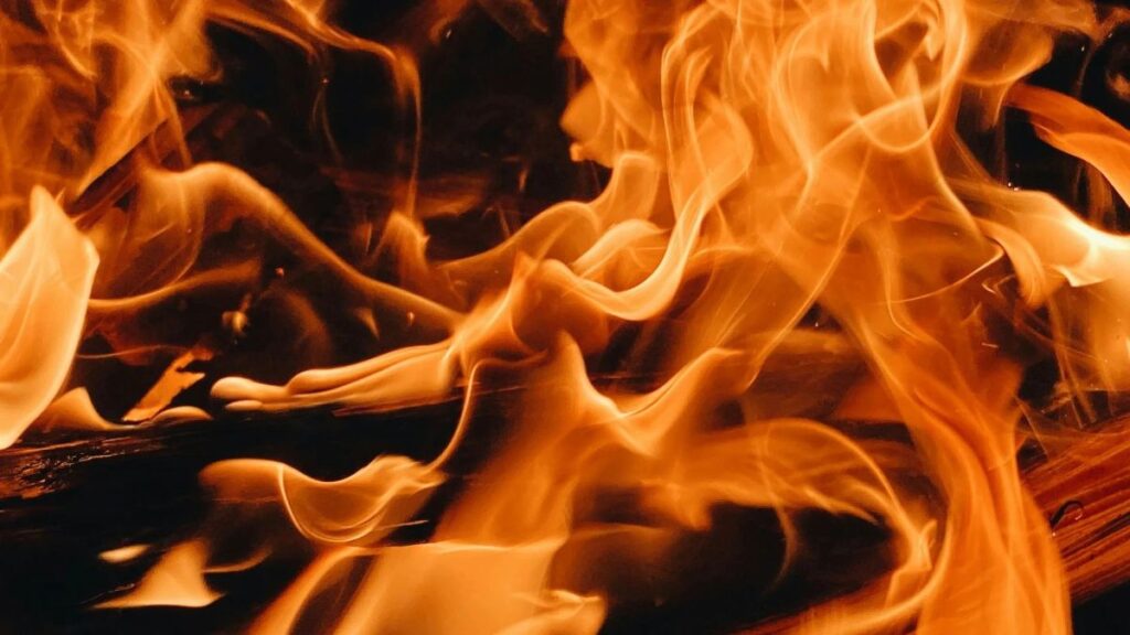 A close-up of fire.