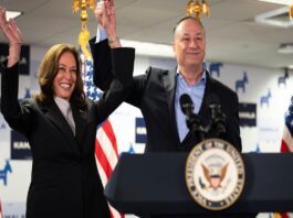 A picture of Doug Emhoff and Kamala Harris