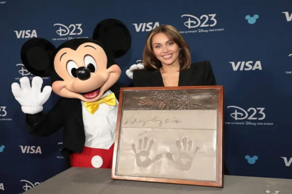 Miley Cyrus at the D23 event where she was named a Disney Legend