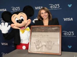 Miley Cyrus at the D23 event where she was named a Disney Legend