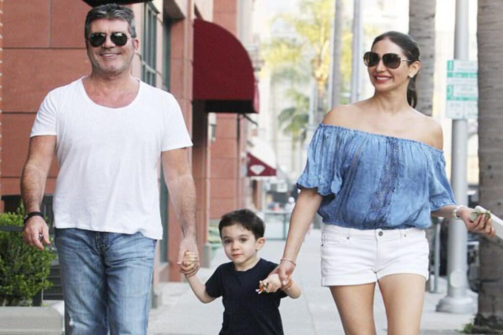 A picture of Simon Cowell, Lauren Silverman and Eric Cowell