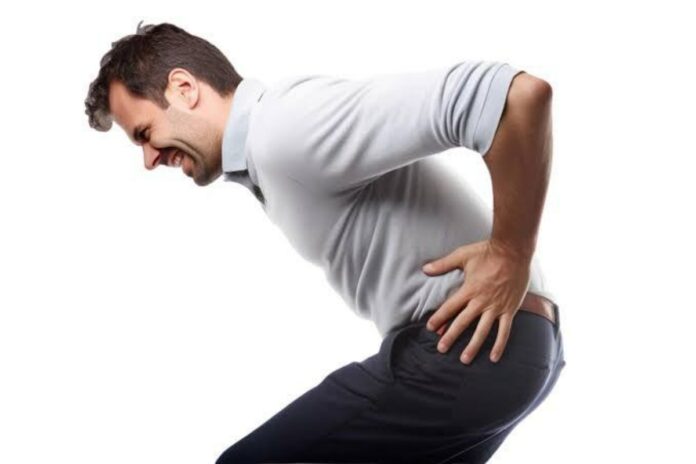 A man suffering from low backpain