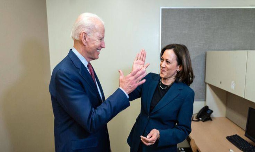 A picture of Joe Biden and Kamala Harris