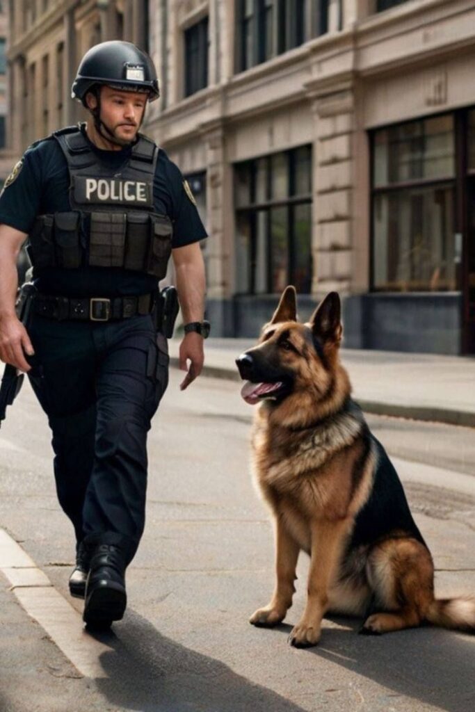 A picture of a police dog