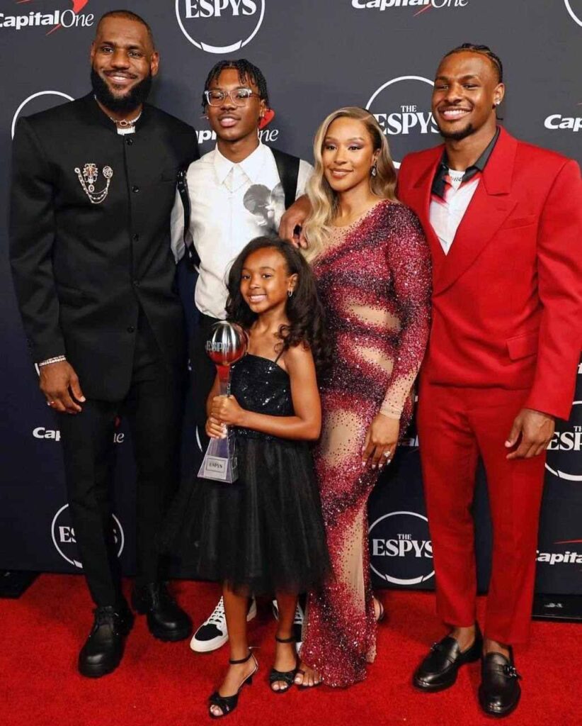 A picture of LeBron James and family