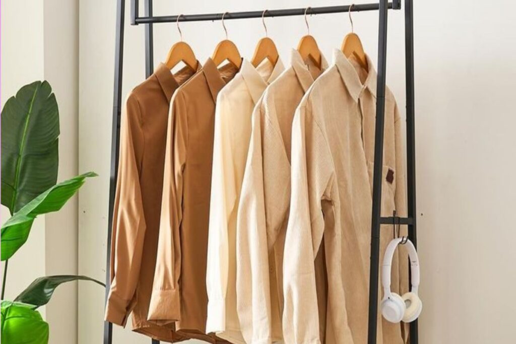 A picture of a small clothes hanger