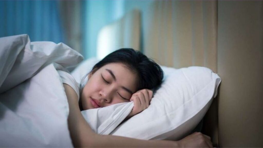 A picture of a person sleeping 