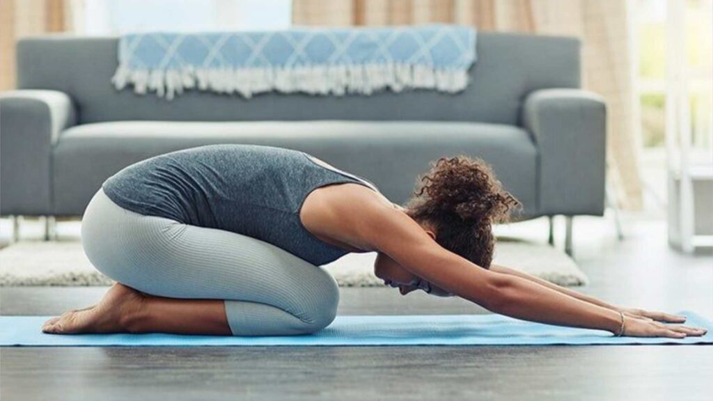 A picture of someone doing yoga