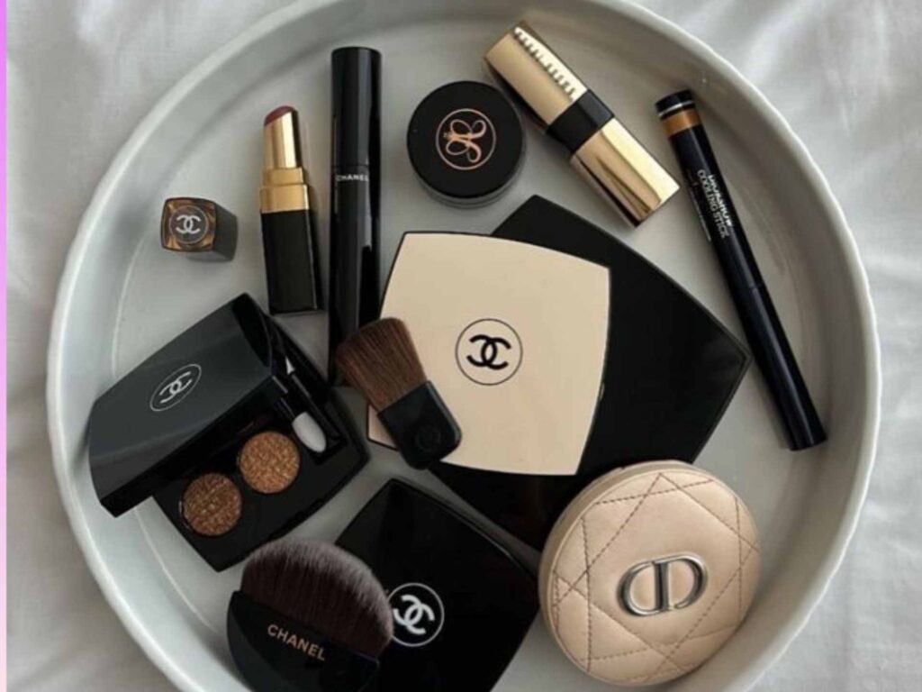 A picture of makeup products