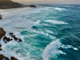 A picture of rip currents