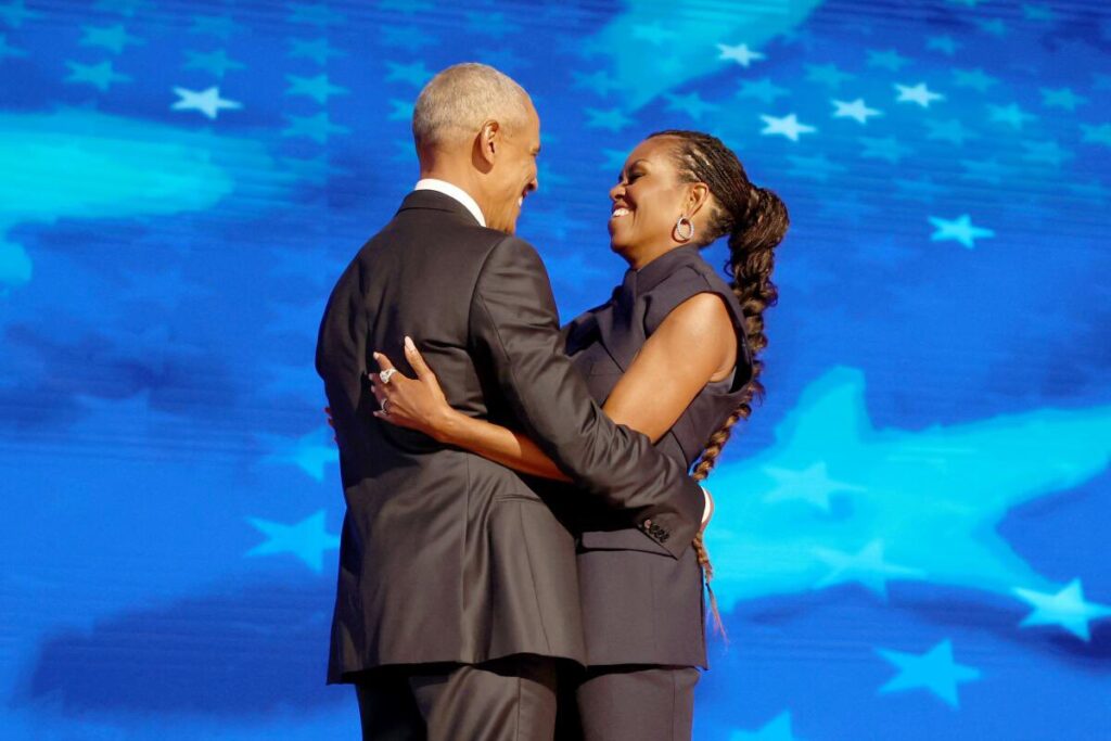 A picture of Barack Obama and Michelle Obama