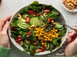 A picture of a person about to eat a high-fiber Fiber Food