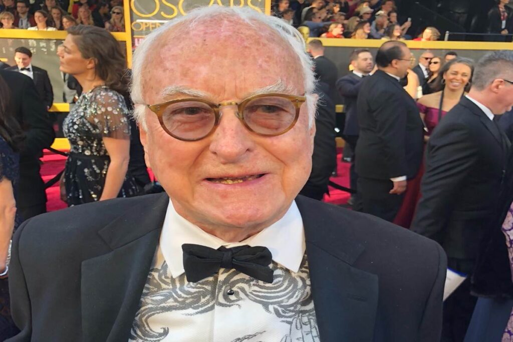 A picture of James Ivory on the red carpert