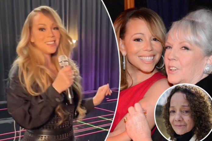 A picture of Mariah Carey and her mother, Patricia, and sister, Alison