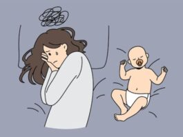 A picture of a woman suffering from postpartum depression