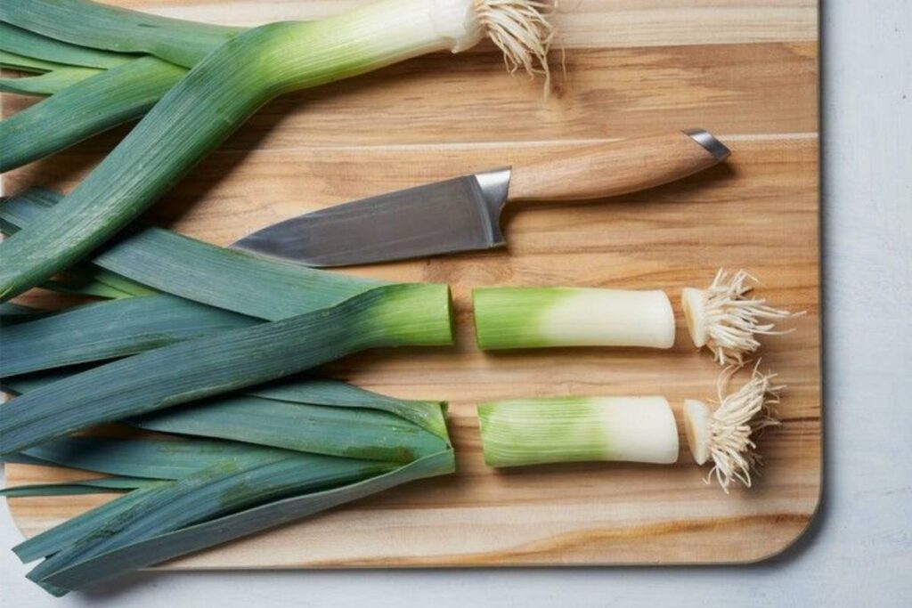 A picture of leeks