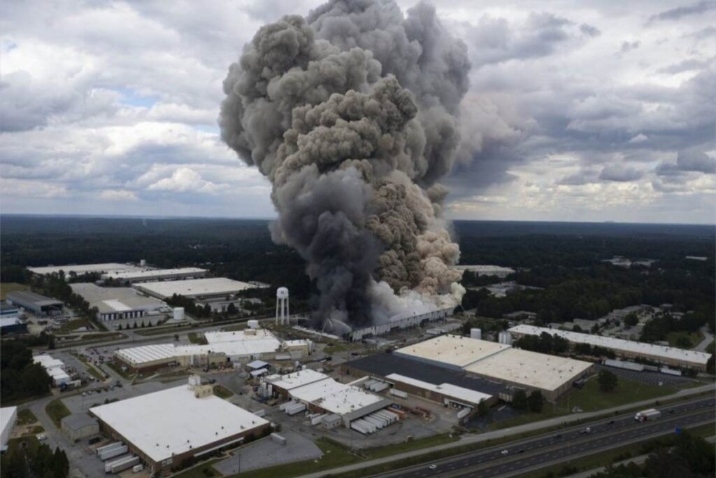 A picture of the chemical plant explosion