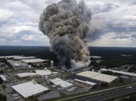 A picture of the chemical plant explosion