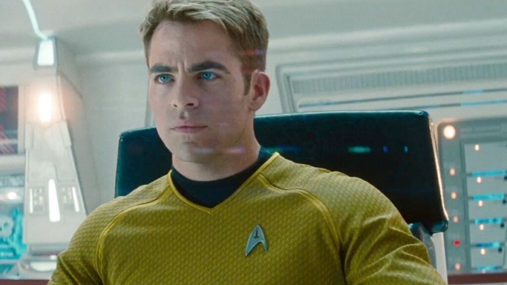 A picture of Chris Pine in "Star Trek"movie