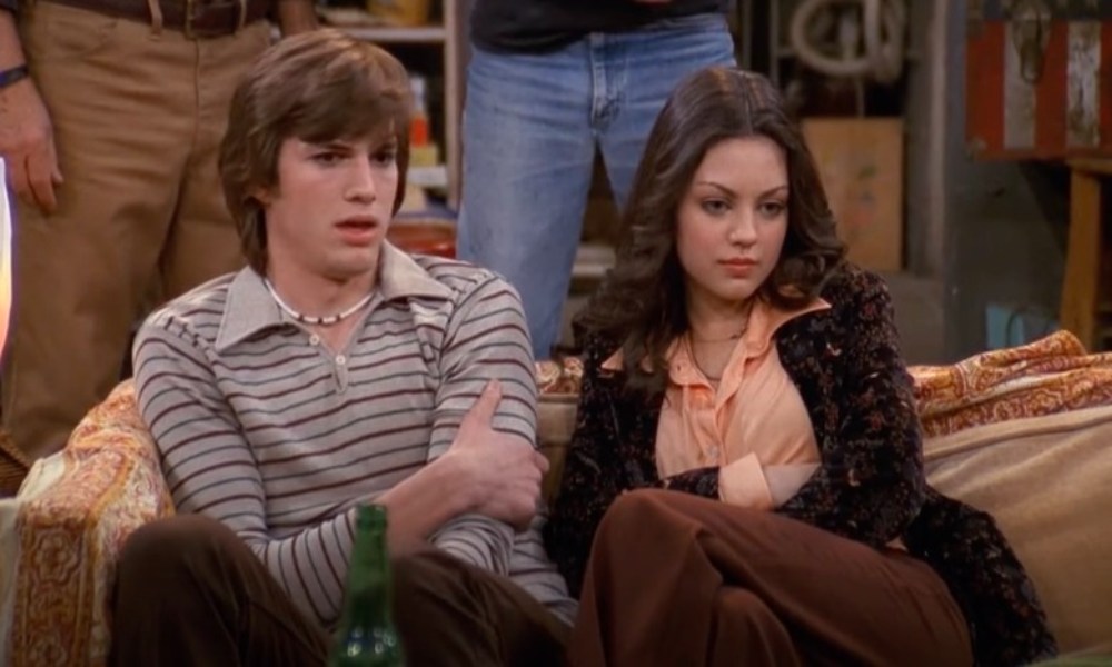 A picture of Mila Kunis and Ashton Kutcher on that 70's show