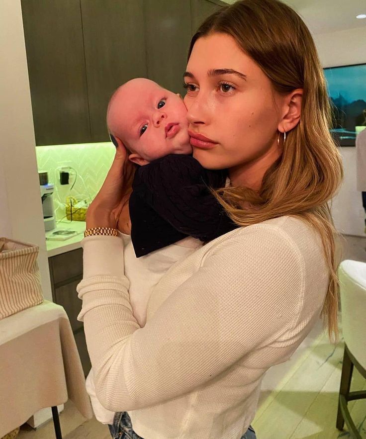 A picture of Hailey Bieber and her baby